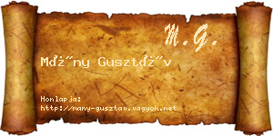 Mány Gusztáv névjegykártya