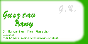 gusztav many business card