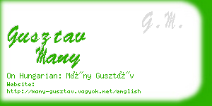 gusztav many business card